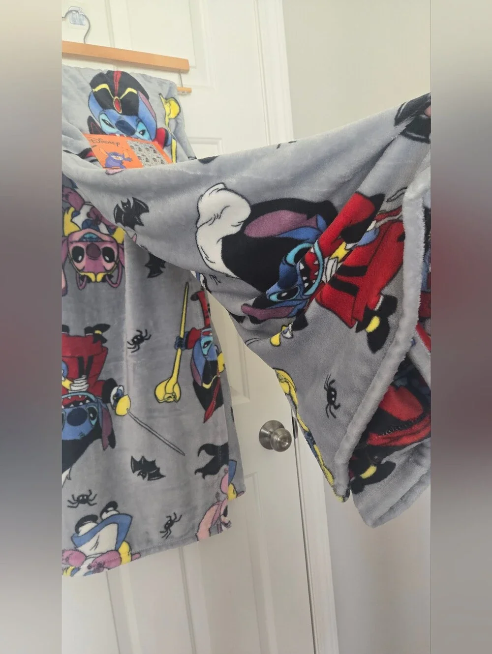 Disney Stitch & Angel Halloween Plush Throw Blanket - Gray, Alice Jafar Ursula